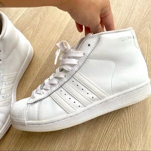 Adidas Superstar White High Top Sneakers | Pro Model | Unisex